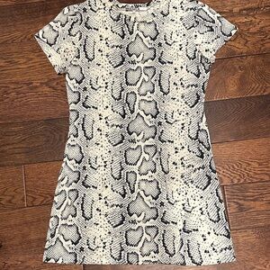Pam & Gela Black and White Snake Print Dress